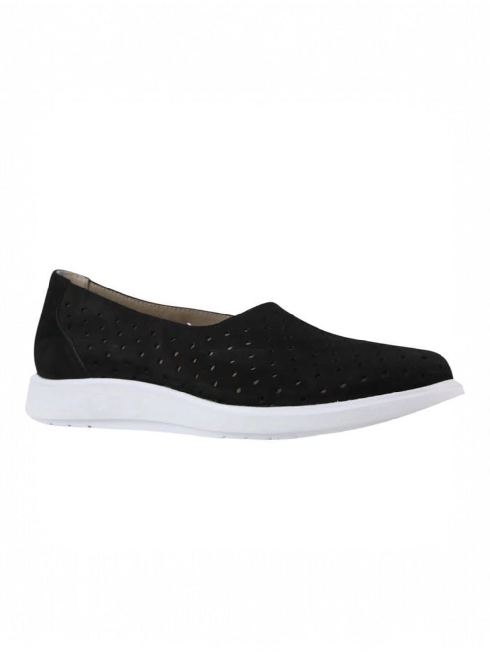 Munro Womens Ridley Perforated Suede Black Slip On Comfort Sneaker Size 8.5